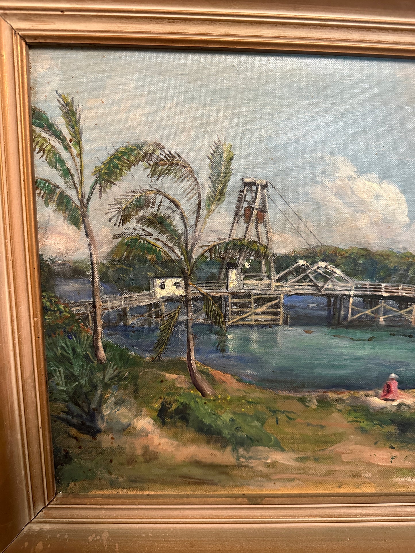 Vintage Costal Oil Painting